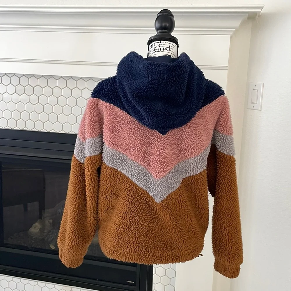 ❌SOLD❌Wild Fable Color Block Teddy Zip Up Hoodie - Picture 3 of 6